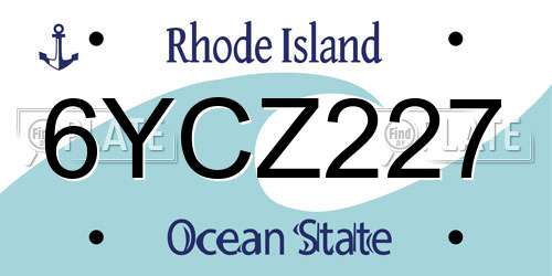 6YCZ227 Rhode Island License Plate