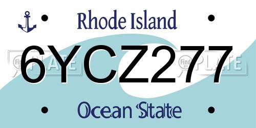 6YCZ277 Rhode Island License Plate