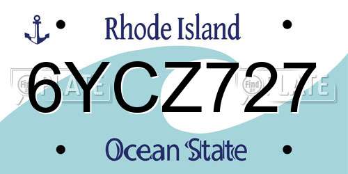 6YCZ727 Rhode Island License Plate