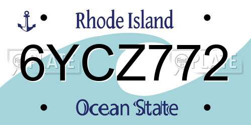 6YCZ772 Rhode Island License Plate