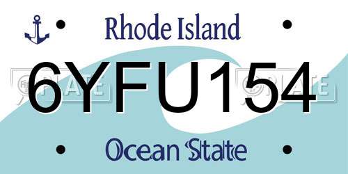 6YFU154 Rhode Island License Plate