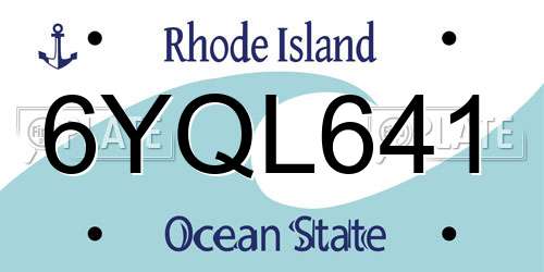6YQL641 Rhode Island License Plate