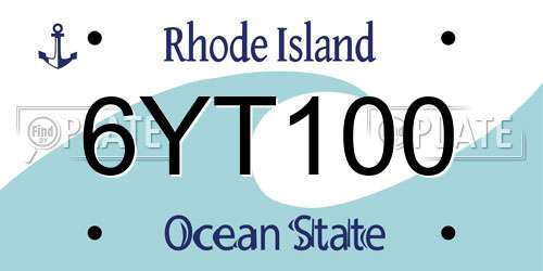 6YT100 Rhode Island License Plate