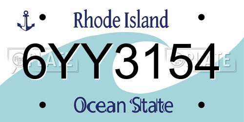 6YY3154 Rhode Island License Plate