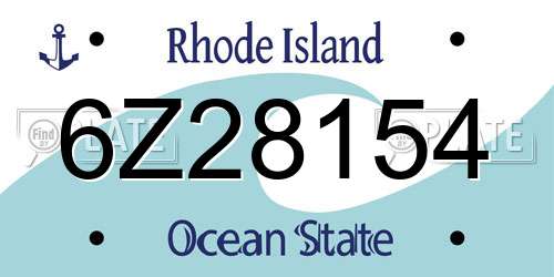 6Z28154 Rhode Island License Plate