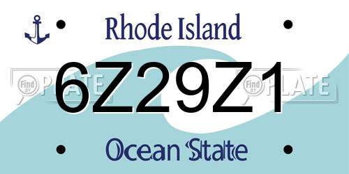 6Z29Z1 Rhode Island License Plate