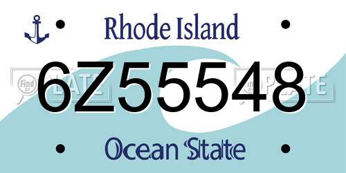 6Z55548 Rhode Island License Plate