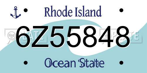6Z55848 Rhode Island License Plate