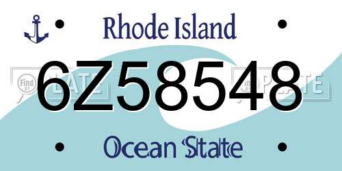 6Z58548 Rhode Island License Plate