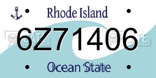6Z71406 Rhode Island License Plate