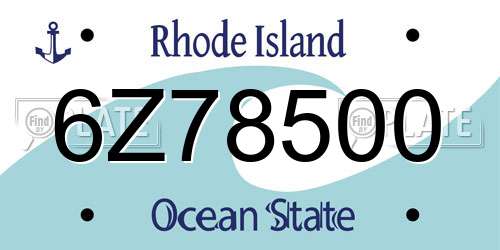 6Z78500 Rhode Island License Plate