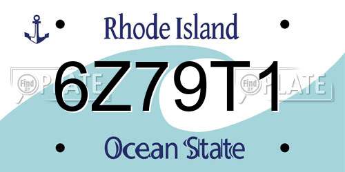 6Z79T1 Rhode Island License Plate