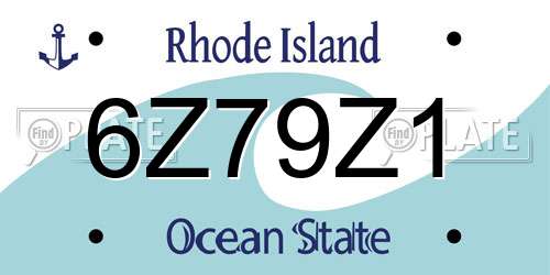 6Z79Z1 Rhode Island License Plate
