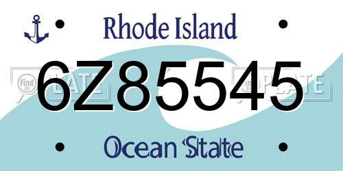 6Z85545 Rhode Island License Plate