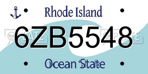 6ZB5548 Rhode Island License Plate