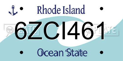 6ZCI461 Rhode Island License Plate