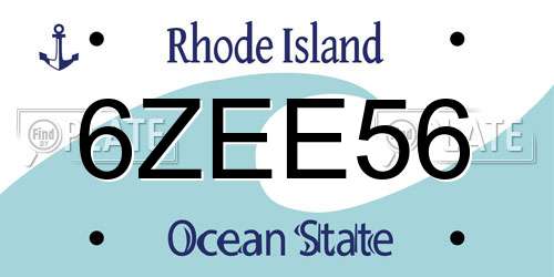 6ZEE56 Rhode Island License Plate