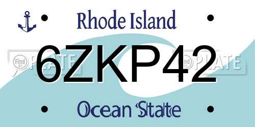 6ZKP42 Rhode Island License Plate