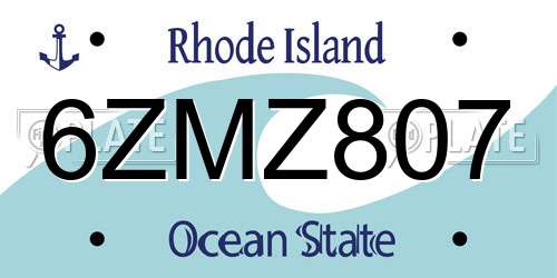 6ZMZ807 Rhode Island License Plate