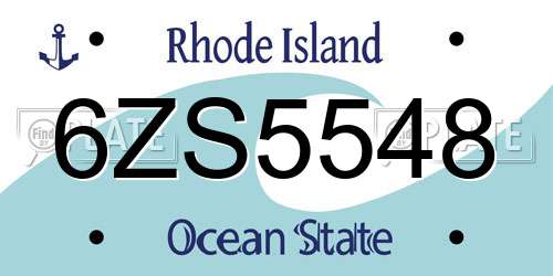 6ZS5548 Rhode Island License Plate
