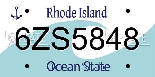 6ZS5848 Rhode Island License Plate