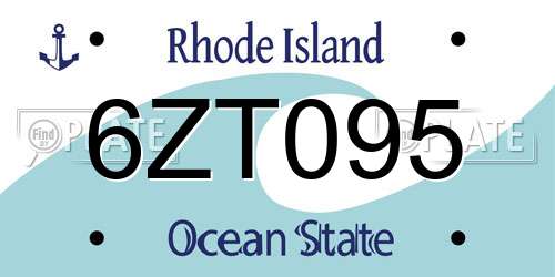 6ZT095 Rhode Island License Plate