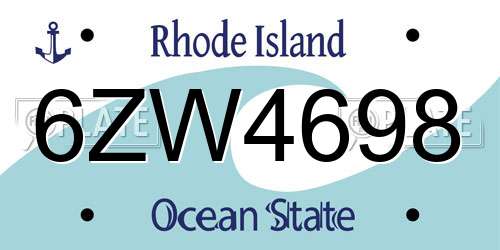 6ZW4698 Rhode Island License Plate
