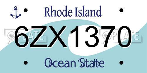 6ZX1370 Rhode Island License Plate