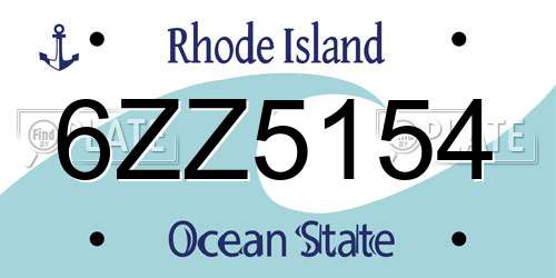 6ZZ5154 Rhode Island License Plate