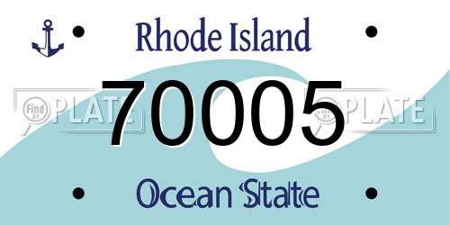 70005 Rhode Island License Plate