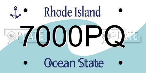 7000PQ Rhode Island License Plate