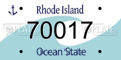 70017 Rhode Island License Plate
