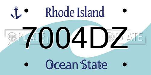 7004DZ Rhode Island License Plate