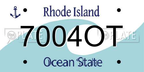 7004OT Rhode Island License Plate