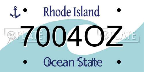 7004OZ Rhode Island License Plate