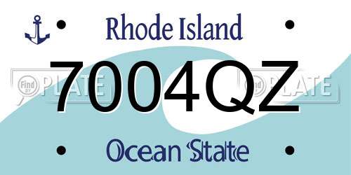 7004QZ Rhode Island License Plate