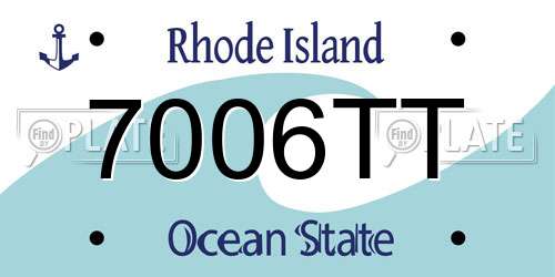 7006TT Rhode Island License Plate