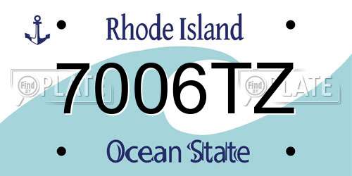 7006TZ Rhode Island License Plate