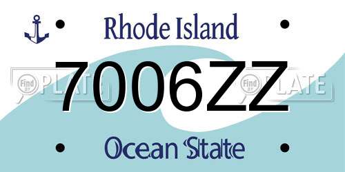 7006ZZ Rhode Island License Plate