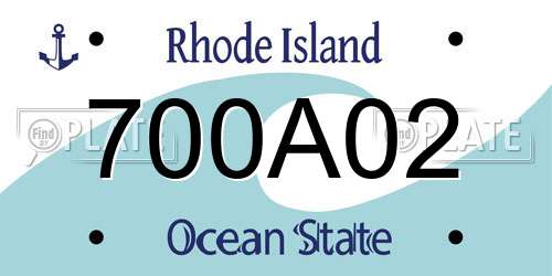 700A02 Rhode Island License Plate