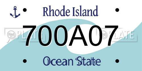 700A07 Rhode Island License Plate