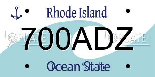 700ADZ Rhode Island License Plate