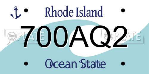 700AQ2 Rhode Island License Plate