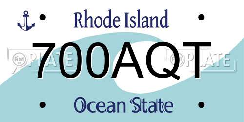 700AQT Rhode Island License Plate