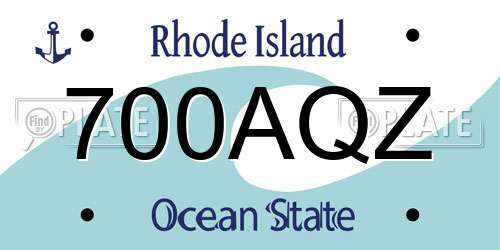 700AQZ Rhode Island License Plate