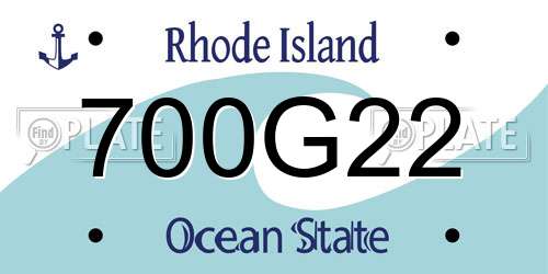 700G22 Rhode Island License Plate