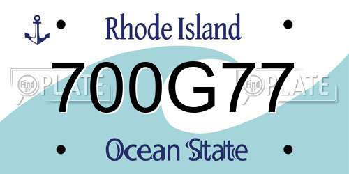 700G77 Rhode Island License Plate