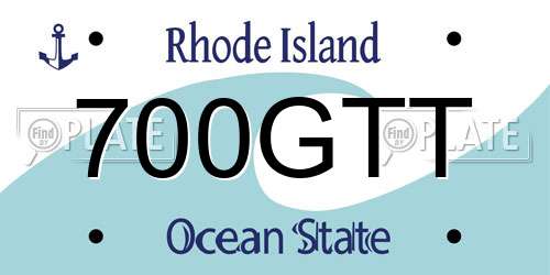 700GTT Rhode Island License Plate