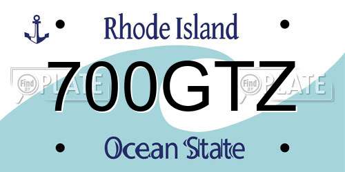 700GTZ Rhode Island License Plate