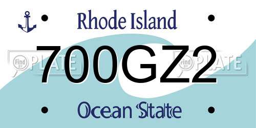 700GZ2 Rhode Island License Plate